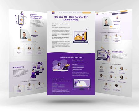 WordPress Landingpage für M8te - Projekt Vorschau