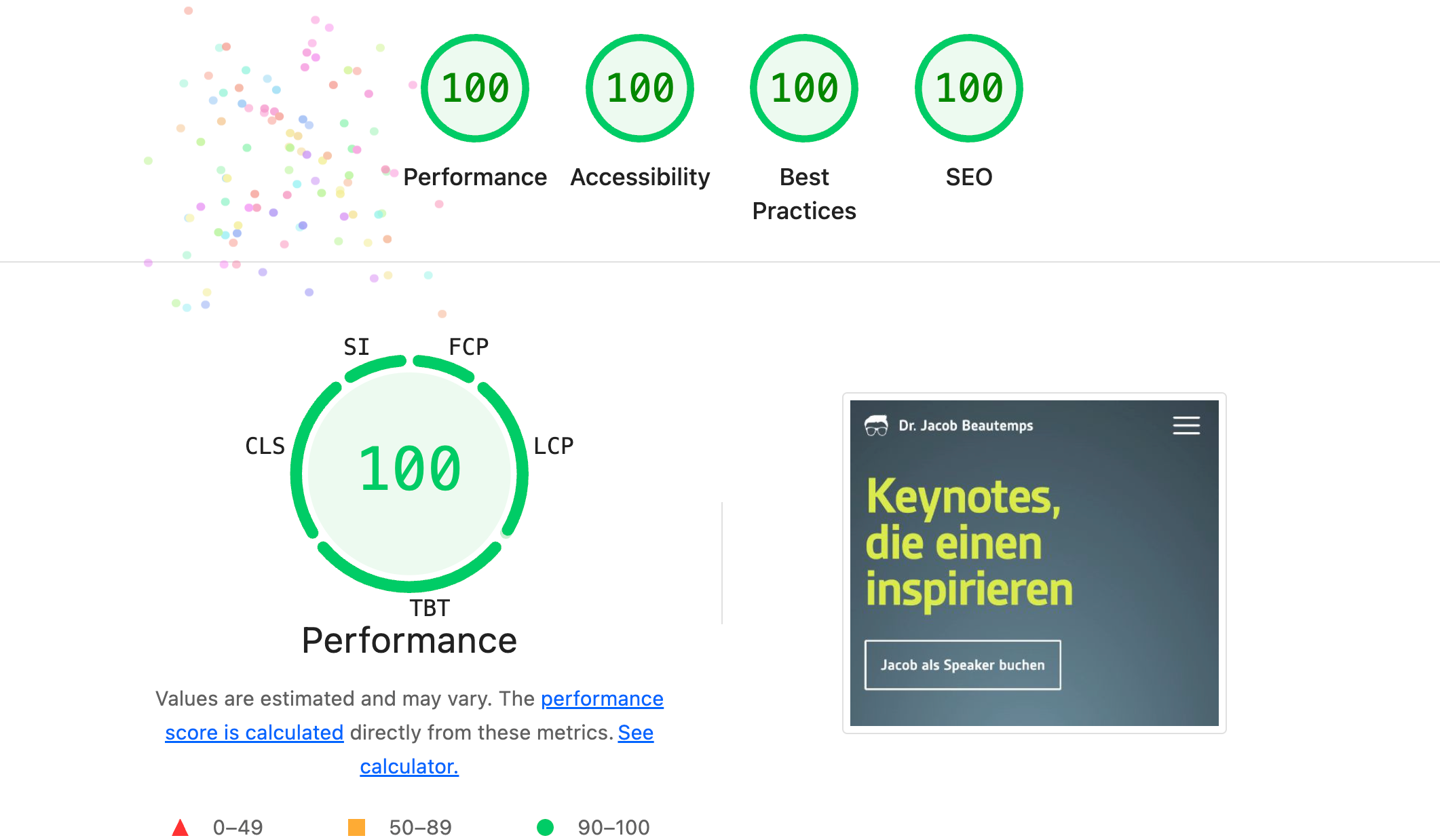 Astro Website mit 100 PageSpeed Punkten